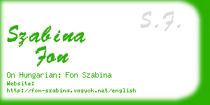 szabina fon business card